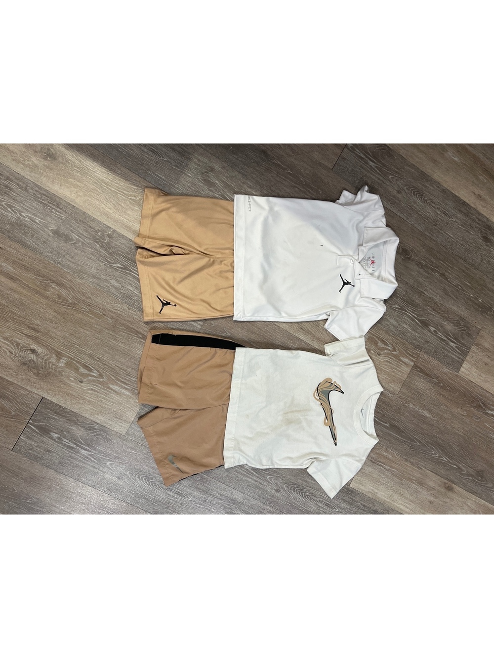 Nike Toddler Boys' Outfit Set - White and Tan Shorts with Logo Tees